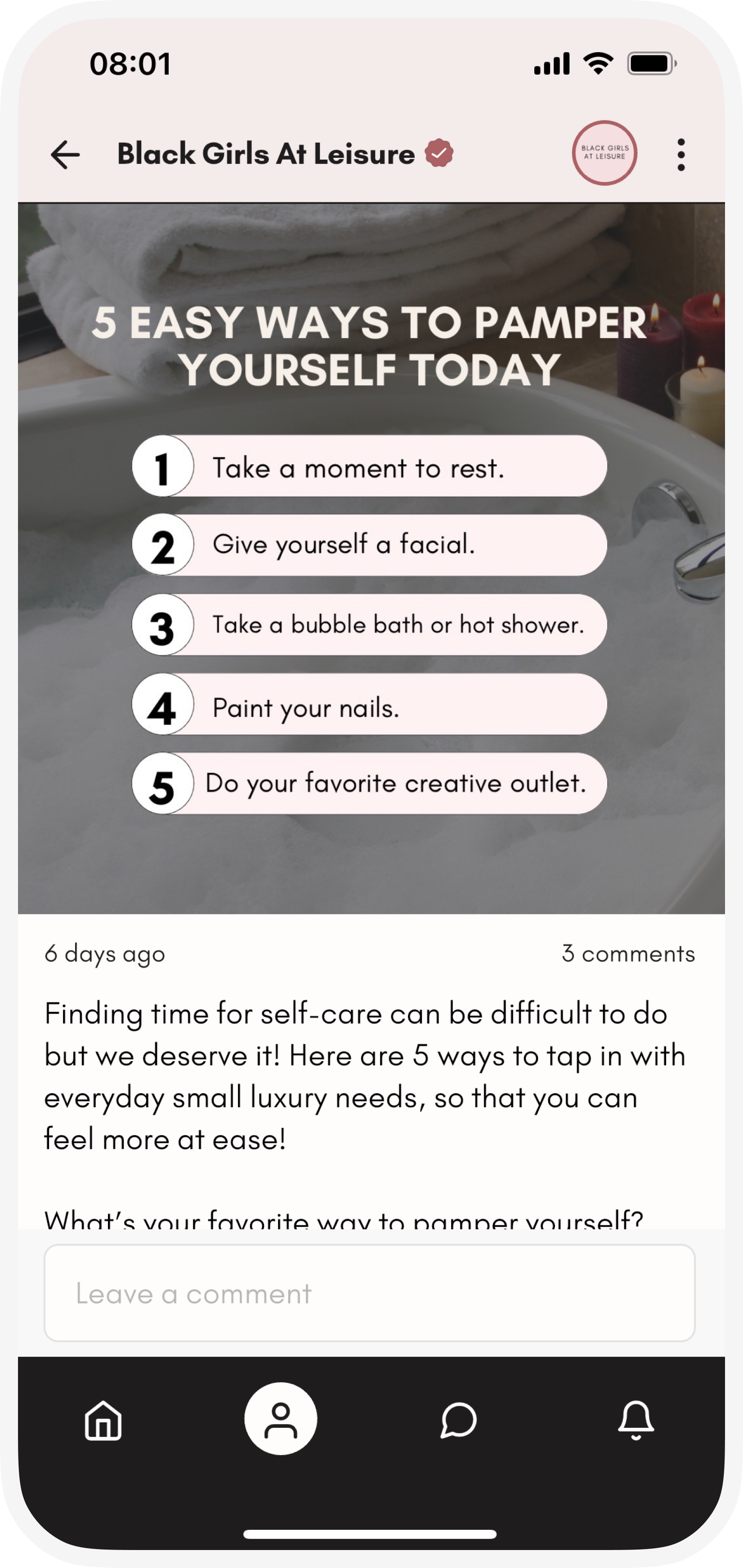 BGAL App post screen